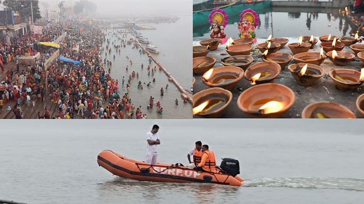 Read more about the article UP: Devotees took a dip of faith on Kartik Purnima, lit lamps on the ghats and visited temples, photos