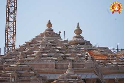 Shikhar of Ramlala temple prepared in Ayodhya.